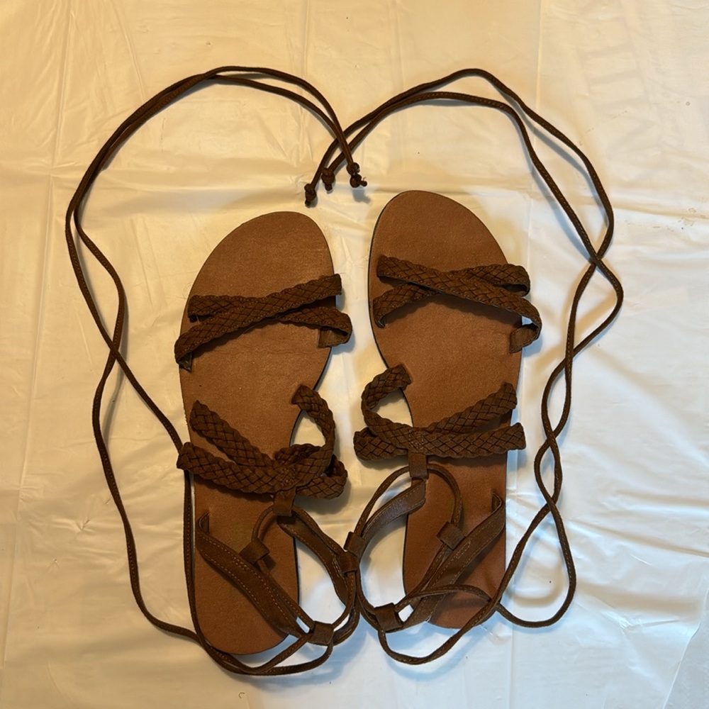 Lace-Up Sandals in Brown (Size 8.5) - Picture 6 of 6